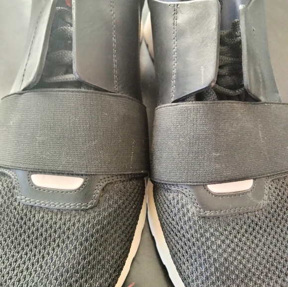 Balenciaga Women Shoes Race Runners Leather Size 39 9 Black Blue Sneakers - Picture 6 of 12